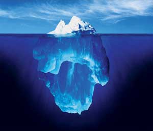 Process of counselling or process psychotherapy, what is counselling in central London, Camden Town - iceberg